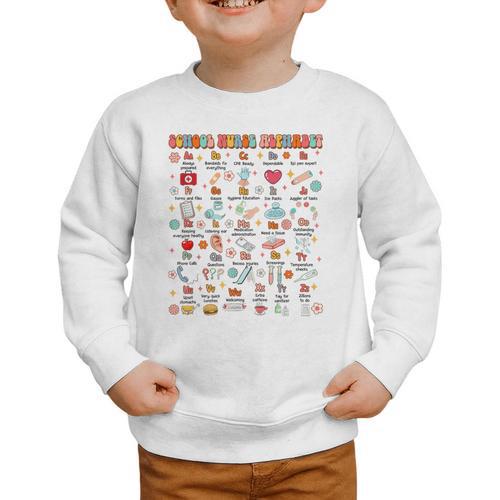 Back To School School Nurse Alphabet School Nurse Life Graphic Toddler Sweatshirt - Savourry