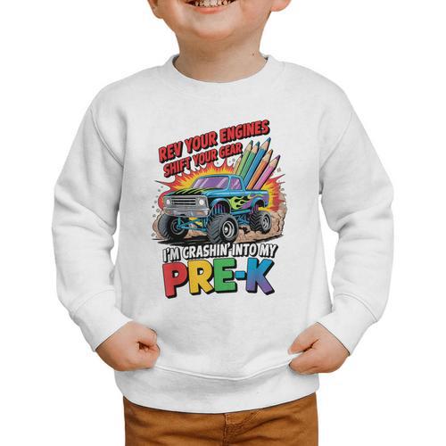 Back To School Pre-K Preschool Monster Truck First Day Boys Graphic Toddler Sweatshirt - Savourry
