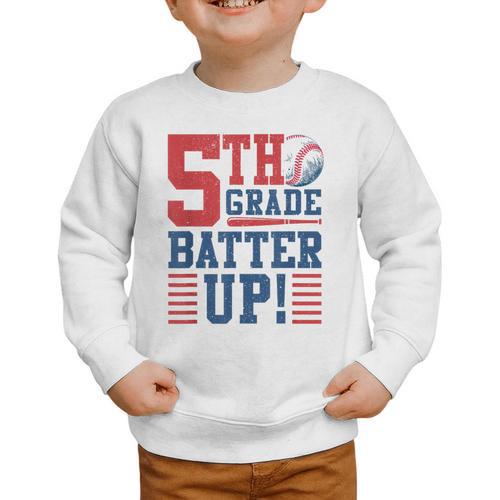 Baseball Fifth Grade Back To School 5th Grade Batter Up Graphic Toddler Sweatshirt - Savourry