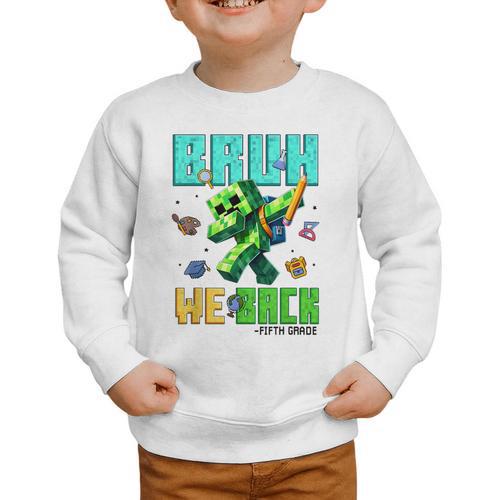 Bruh We Back 5th Grade Back To School Gamer Dabbing Boy Kids Graphic Toddler Sweatshirt - Savourry
