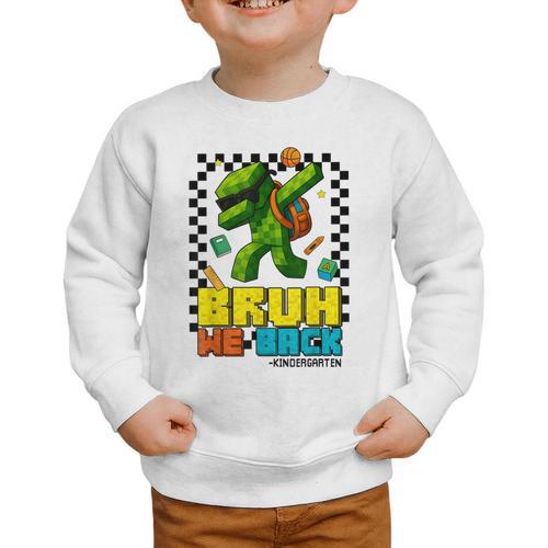 Bruh We Back Kindergarten Back To School Gamer Dabbing Boy Graphic Toddler Sweatshirt - Savourry