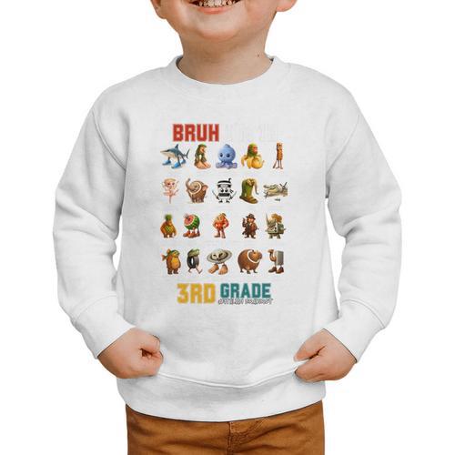 Bruh I’m In 3rd Grade Back To School Italian Brainrot Premium Tri-Blend Graphic Toddler Sweatshirt - Savourry