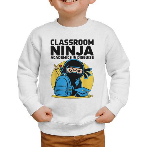 Classroom Ninja Academics In Disguise Back To School Student Graphic Toddler Sweatshirt - Savourry