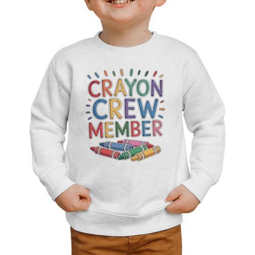 Crayon Crew Member Back To School Coloring Art Classes Graphic Toddler Sweatshirt - Savourry