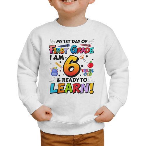 First 1st Grade First Day Of School Back To School Kids Graphic Toddler Sweatshirt - Savourry