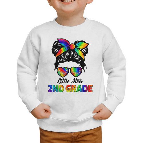 Girls Second Grade Back To School Cute Little Miss 2nd Grade Graphic Toddler Sweatshirt - Savourry