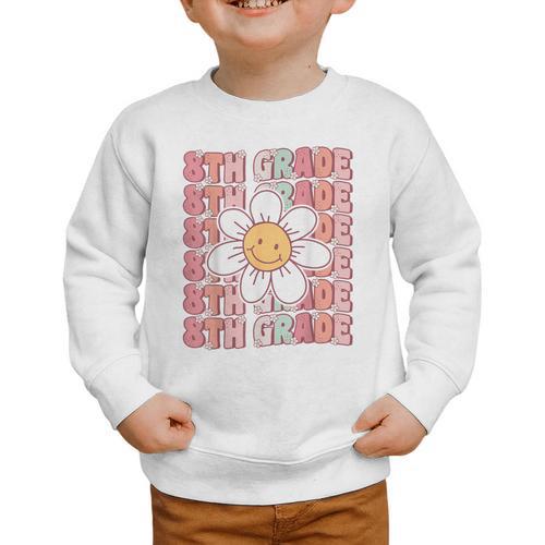 Groovy 8th Grade Back To School First Day Of Eighth Grade Graphic Toddler Sweatshirt - Savourry