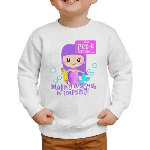 Kids Pre K Mermaid Back To School Toddler Girl First Day Of Prek Graphic Toddler Sweatshirt - Savourry
