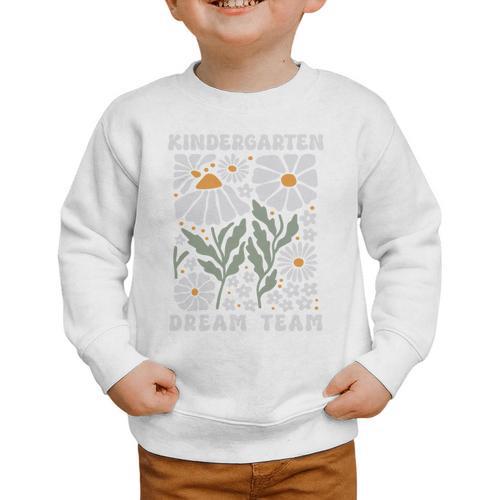 Kindergarten Dream Team First Day Back To School Boho Flower Performance Graphic Toddler Sweatshirt - Savourry