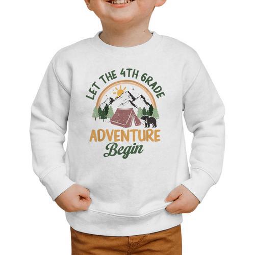 Let The 4th Grade Adventure Begin Camping Back To School Graphic Toddler Sweatshirt - Savourry