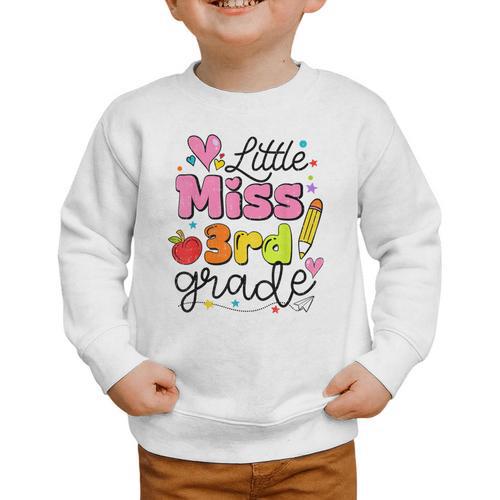 Little Miss 3rd Grade Back To School Cute Third Grade Girls Graphic Toddler Sweatshirt - Savourry