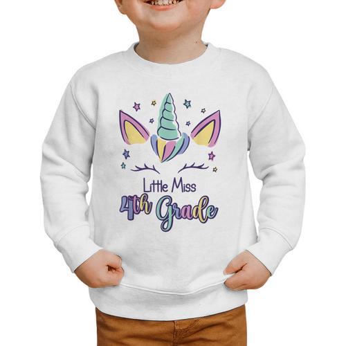 Little Miss Fourth Grade 2026 Back To School 4th Grade Girls Graphic Toddler Sweatshirt - Savourry