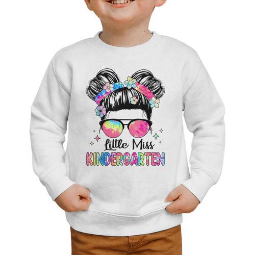 Little Miss Kindergarten Girls Kids Back To School Kinder Graphic Toddler Sweatshirt - Savourry