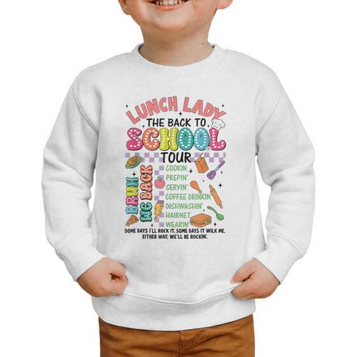 Lunch Cafeteria Crew Lady Back To School Tour Graphic Toddler Sweatshirt - Savourry