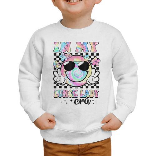In My Lunch Lady Era Groovy Retro Back To School Graphic Toddler Sweatshirt - Savourry