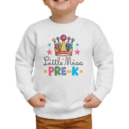 Miss Pre-K Pencils Crown Cute Back To School First Day Girls Graphic Toddler Sweatshirt - Savourry