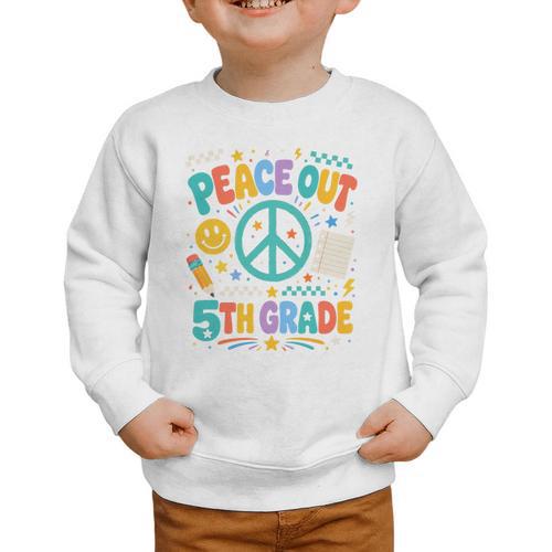 Peace Out 5th Grade Retro Back To School Students Graphic Toddler Sweatshirt - Savourry