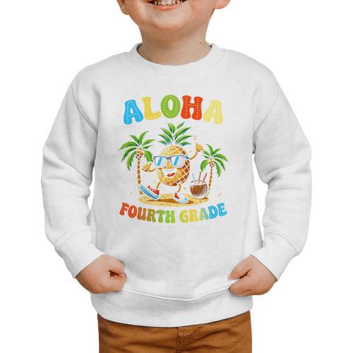 Pinapple Beach Back To School Day Aloha Fourth Grade Performance Graphic Toddler Sweatshirt - Savourry