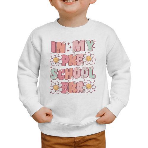 In My Preschool Era Retro Cute Groovy Pre K Back To School Graphic Toddler Sweatshirt - Savourry