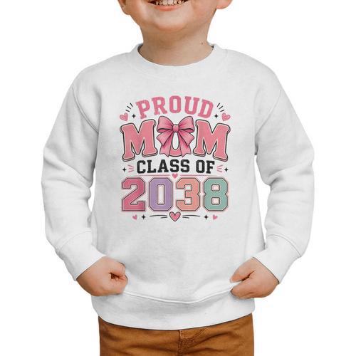 Proud Mom Class Of 2038 Retro Kindergarten Back To School Graphic Toddler Sweatshirt - Savourry