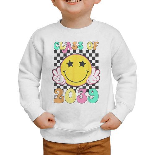Retro Class Of 2039 Grow With Me Back To School Kindergarten Graphic Toddler Sweatshirt - Savourry