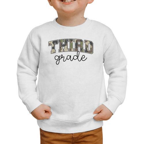Retro Third Grade Old Camo Back To School Girl Boy 3rd Grade Graphic Toddler Sweatshirt - Savourry