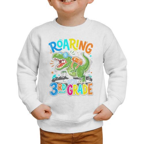 Roaring Into 3rd Grade Back To School Dinosaurus T-Rex Premium Tri-Blend Graphic Toddler Sweatshirt - Savourry