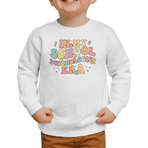 In My School Psychologist Era Retro Back To School Counselor Graphic Toddler Sweatshirt - Savourry