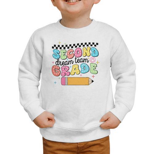 Second Grade Dream Team Back To School First Day Of School Performance Graphic Toddler Sweatshirt - Savourry