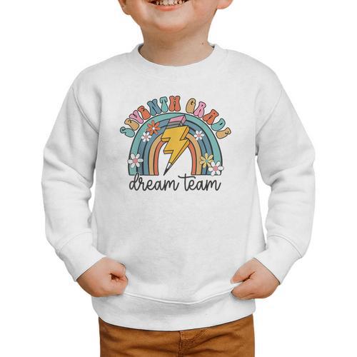 Seventh Grade Dream Team 1st Day Of 7th Grade Back To School Graphic Toddler Sweatshirt - Savourry