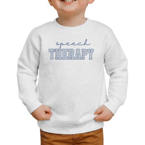 Speech Therapy Gingham SLP Therapist Summer Back To School Graphic Toddler Sweatshirt - Savourry