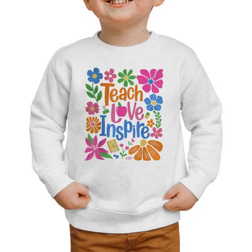 Teach Love Inspire Back To School Graphic Toddler Sweatshirt - Savourry