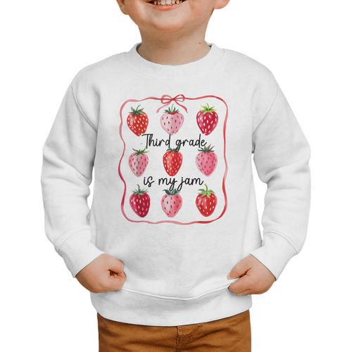 Third Grade Is My Jam Strawberry 3rd Grade Back To School Graphic Toddler Sweatshirt - Savourry