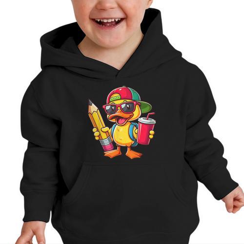 Cute Duck Lover Pencil Back To School Kids Boys Girls Graphic Toddler Hoodie - Savourry