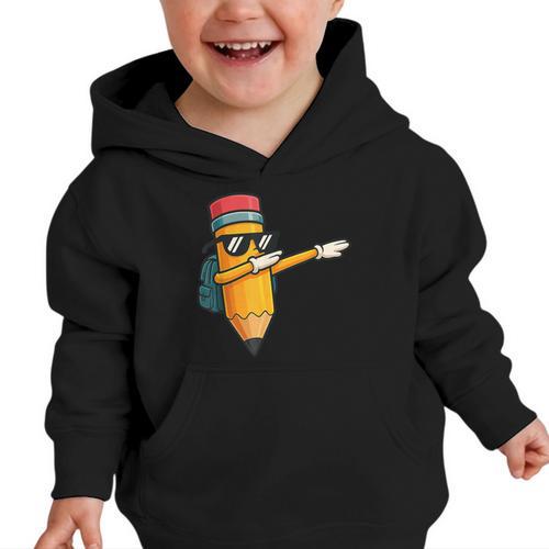 Dabbing Pencil Dancing Back To School First Day Student Boys Graphic Toddler Hoodie - Savourry