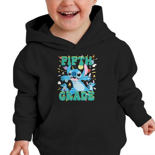 Disney Stitch Fifth Grade Back To School 1st Day Of School Graphic Toddler Hoodie - Savourry