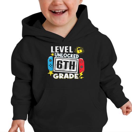 First Day Of 6th Grade Level Unlocked Game Back To School Graphic Toddler Hoodie - Savourry