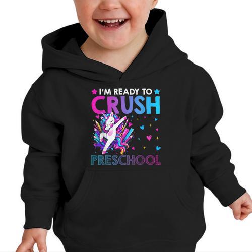I'm Ready To Crush Preschool Dabbing Unicorn Back To School Graphic Toddler Hoodie - Savourry