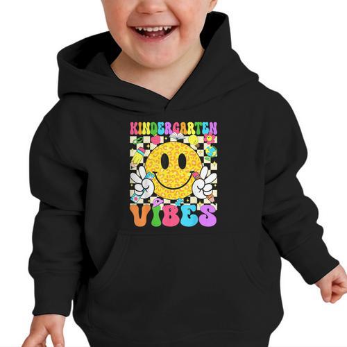 Kindergarten Vibes Smile Face Back To School Kinder Girl Kid Graphic Toddler Hoodie - Savourry
