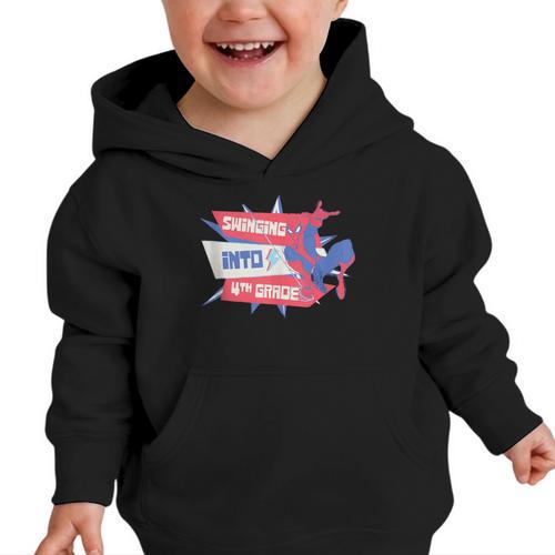 Marvel Spider-Man Swinging Into 4th Grade Back To School Graphic Toddler Hoodie - Savourry