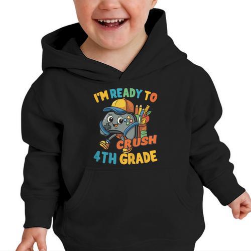 Ready For 4th Grade First Day Back To School Students Graphic Toddler Hoodie - Savourry
