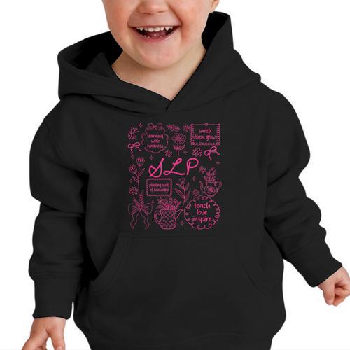 SLP Love Inspire Teach Pink Bow Back To School Graphic Toddler Hoodie - Savourry