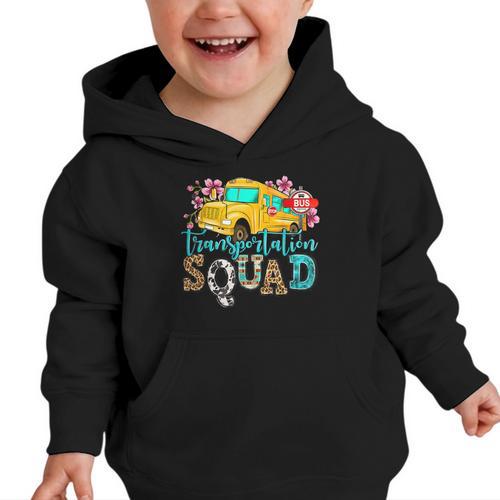 Transportation Squad Bus Driver School Bus Back To School Graphic Toddler Hoodie - Savourry