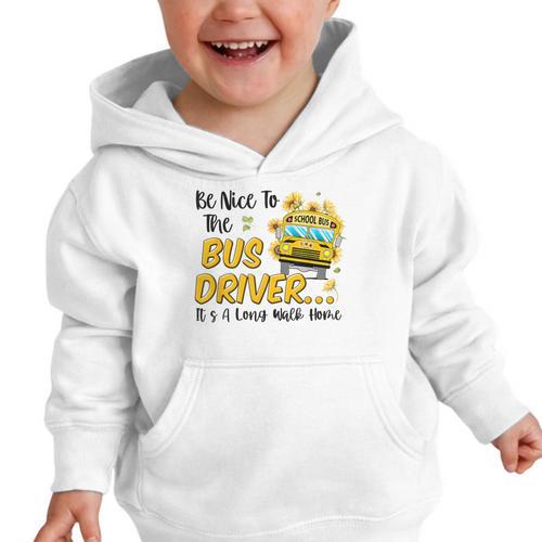 Back To School Be Nice To The Bus Driver Magic School Bus Graphic Toddler Hoodie - Savourry