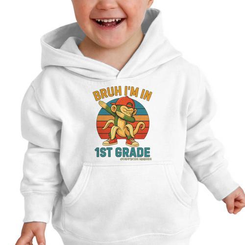 Bruh I’m In 1st Grade Italian Brainrot Meme Back To School Premium Tri-Blend Graphic Toddler Hoodie - Savourry