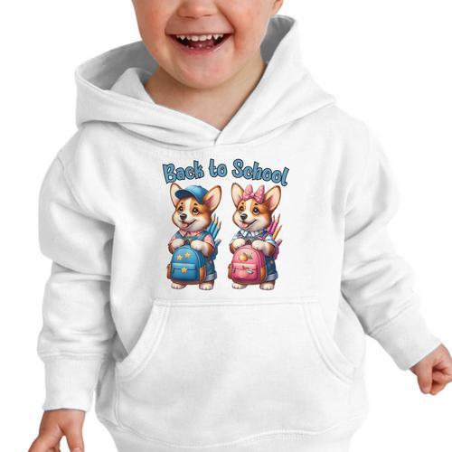 Corgi Dog Student To School Happy Back To School Graphic Toddler Hoodie - Savourry