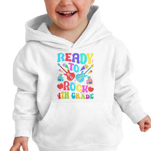 Im Ready To Rock 4th Grade Back To School 4th Grade Guitar Performance Graphic Toddler Hoodie - Savourry