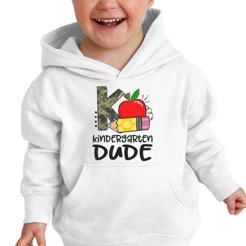 Kindergarten Dude Student Kindergarten Squad Back To School Graphic Toddler Hoodie - Savourry