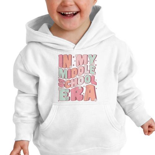 In My Middle School Era Cute Groovy First Day Back To School Graphic Toddler Hoodie - Savourry