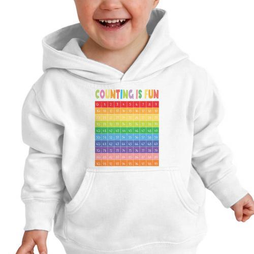 Numbers Learning Cute Numbers 0-100 Back To School Counting Graphic Toddler Hoodie - Savourry